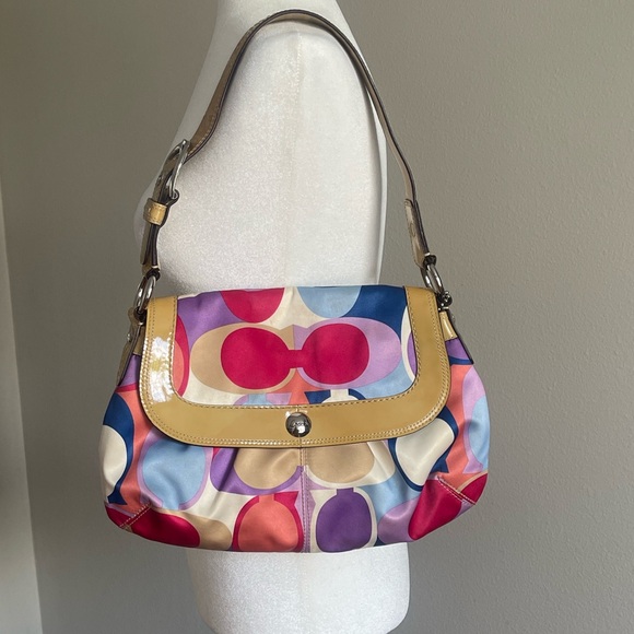 Vintage Coach Colorful Women's Shoulder Bag - Picture 1 of 10